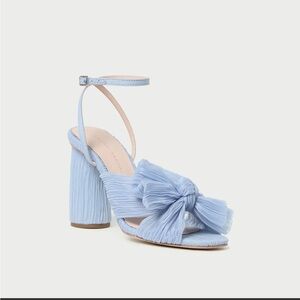 Loeffler Randall Camellia Blue Pleated Bow Heel